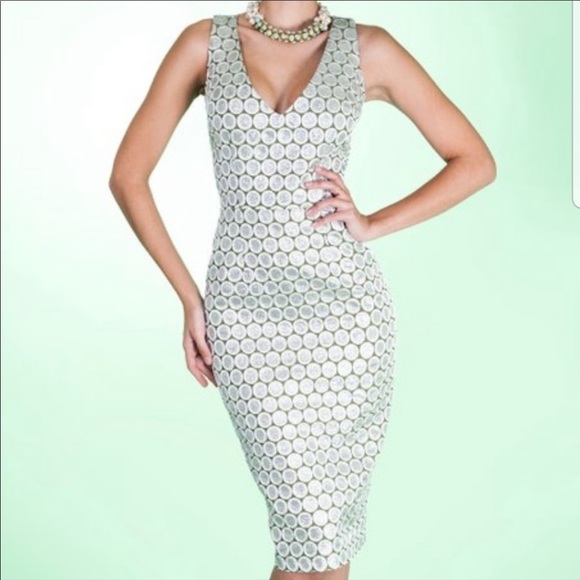 Tatyana Dresses & Skirts - Tatyana Gun Barrel Pencil Dress Silver Wiggle 3X